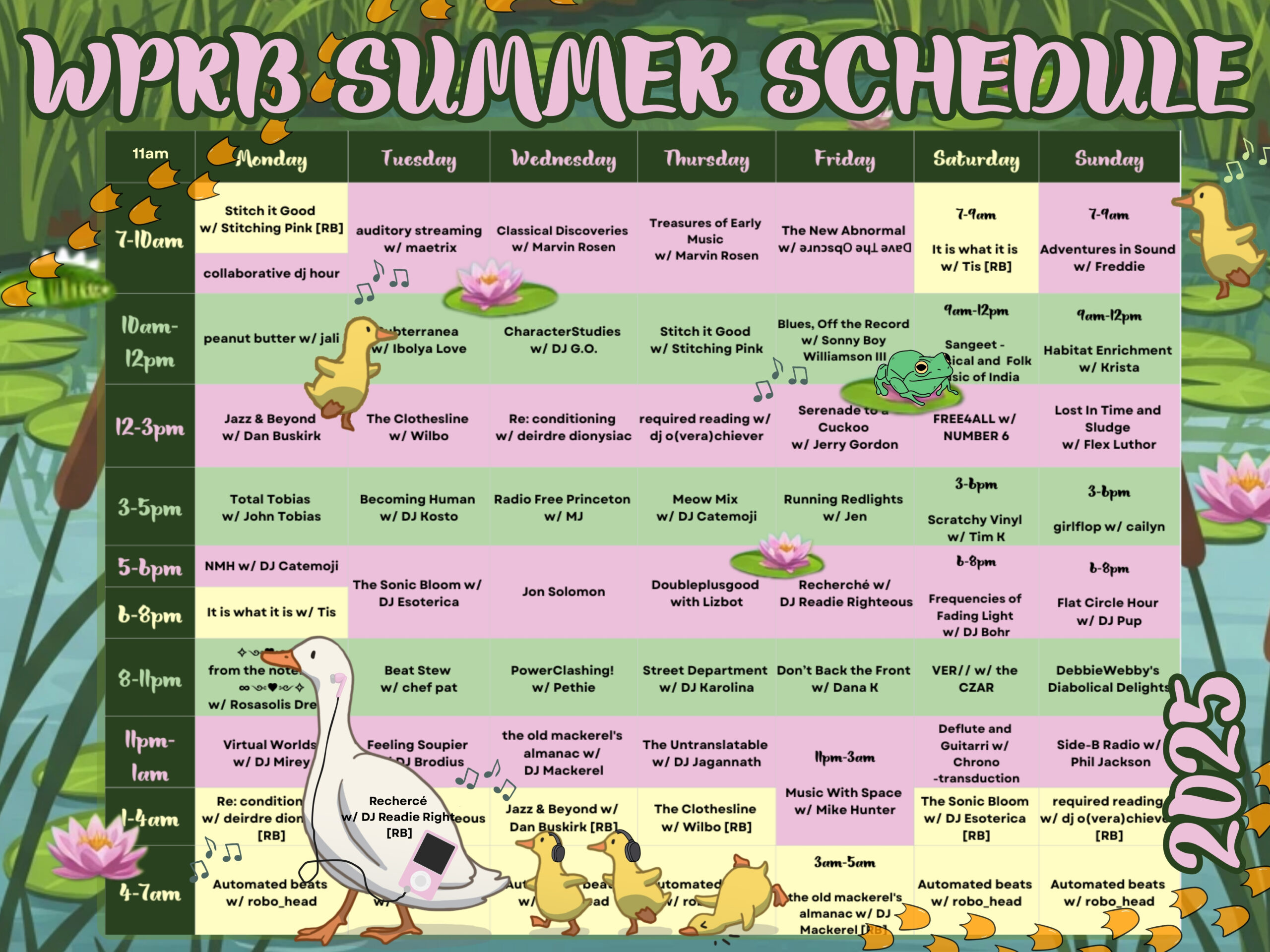 WPRB Summer 2025 schedule!