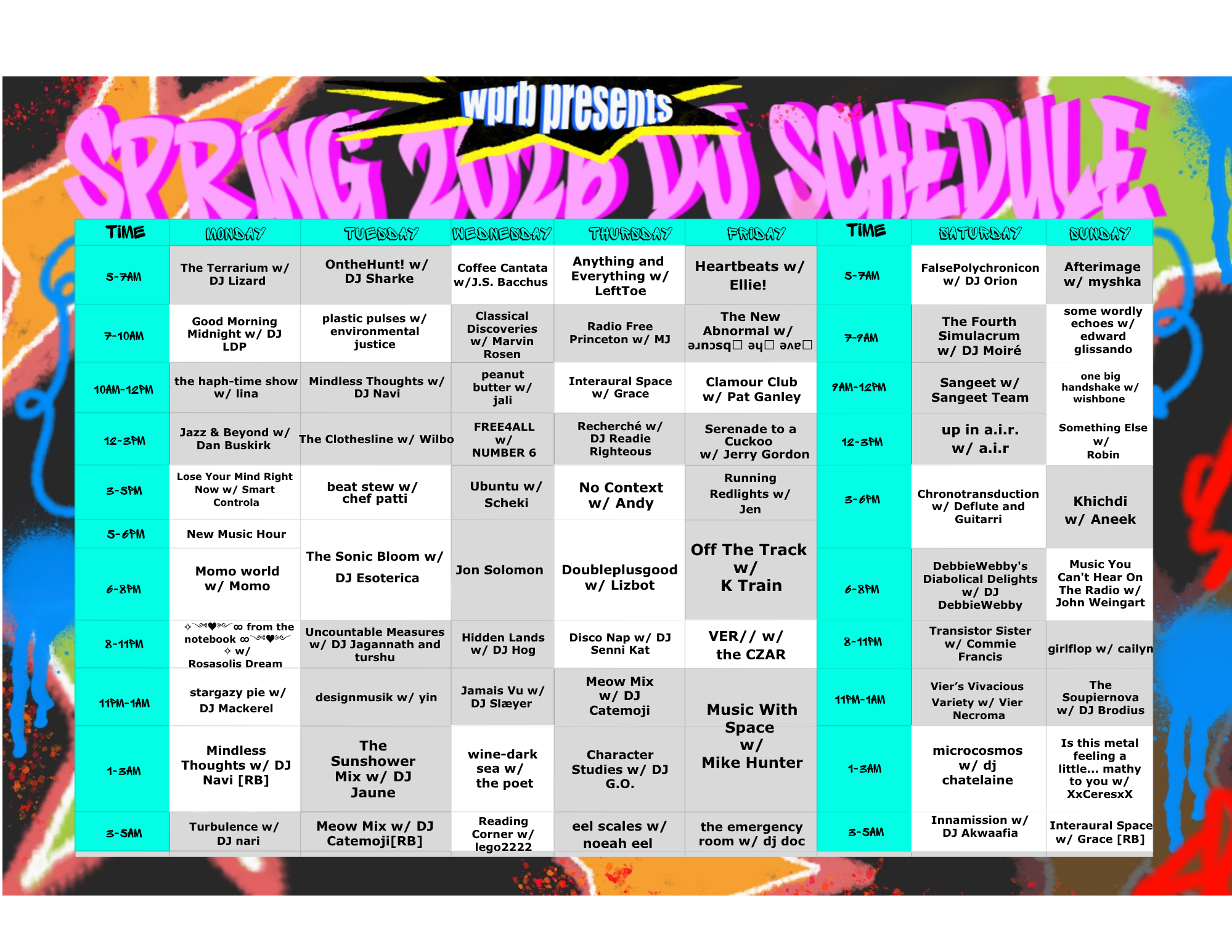 Spring 2026 Schedule