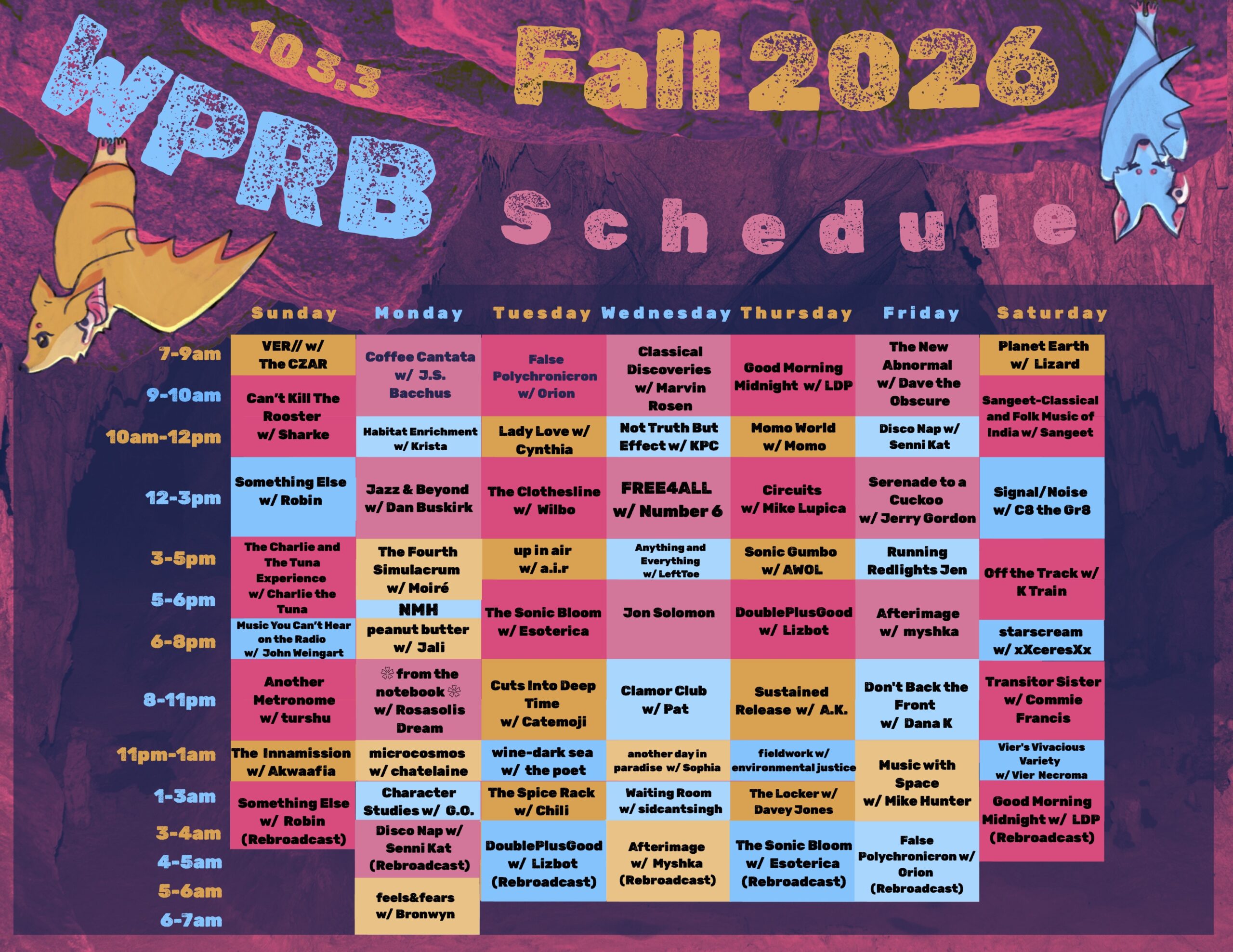WPRB Fall 2026 Schedule